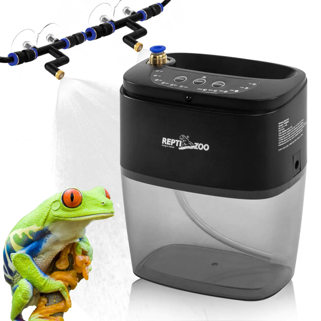 REPTI ZOO 800ml Reptile Mister Fogger Portable Mister for Reptile Tank Reptile Enclosure Misting System Terrarium Mister with 2PCS Nozzles for Reptiles/Amphibians