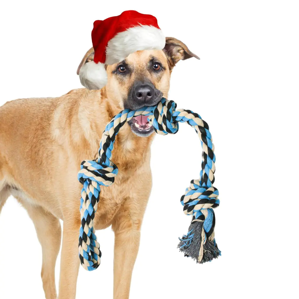 XL Dog Rope Toy for Aggressive Chewers - Dog Toy Benefits Non-Profit Dog Rescue Large Dog Toys Durable Dog Toys for Aggressive Chewers Nearly Indestructible Dog Toys for Aggressive Chewers Blue