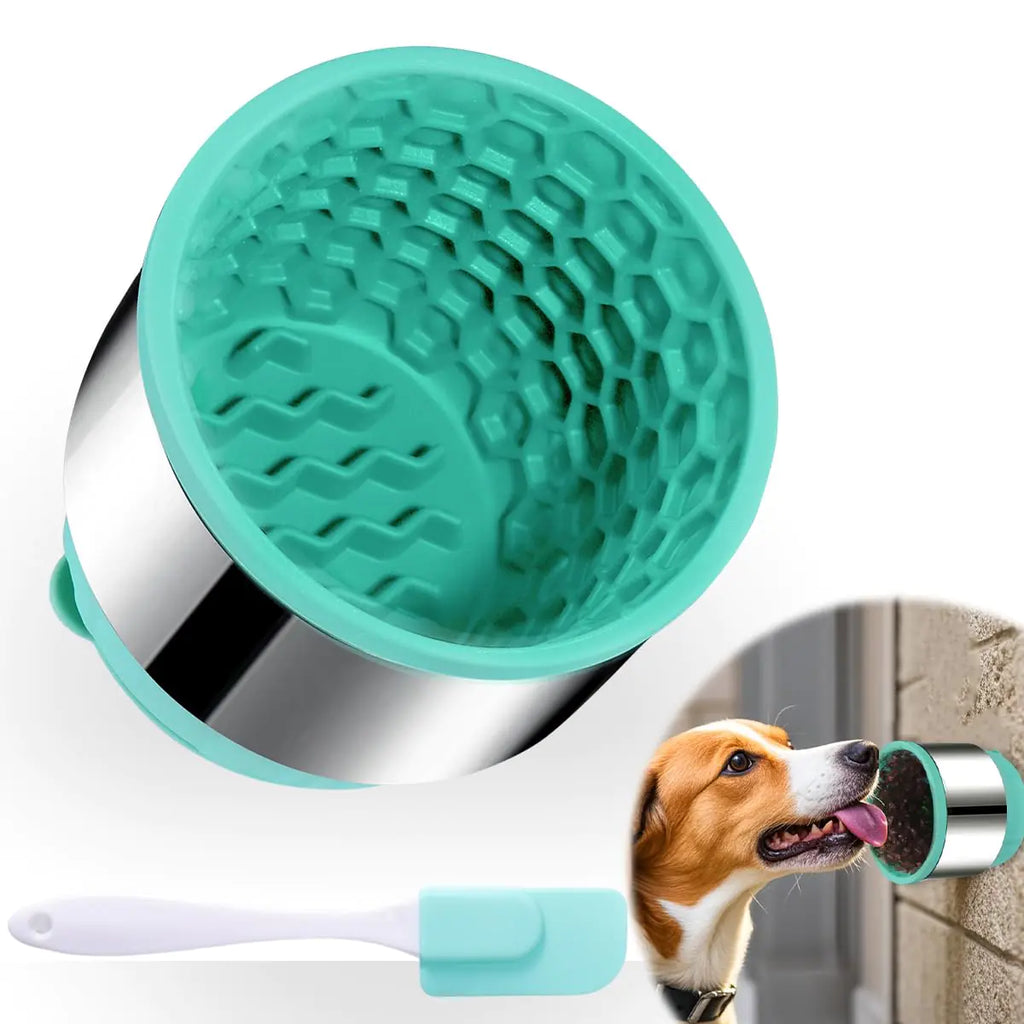 2 in 1 Slow Feeder Dog Bowls - Dog Slow Feeder Bowl with Lick Mat for Double Slowing Down Eating Silicone Dog Treat Bowls with Non-Slip Suction Cup Anxiety Relief Feeder Dog Bowls for Small Breed
